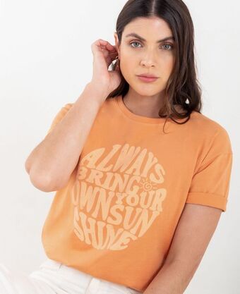 NAF NAF Camiseta manga corta con estampado redondo oferta