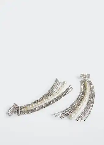 Pendientes cascada cristal con perlas