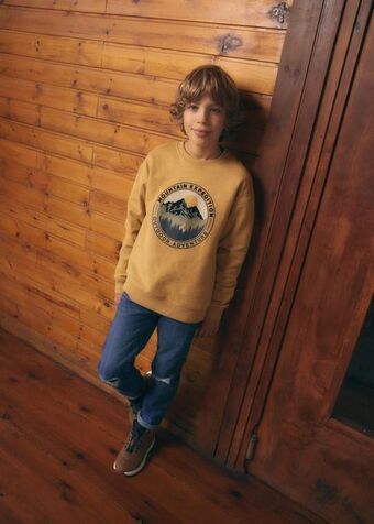 Mango Sudadera algodón estampada oferta