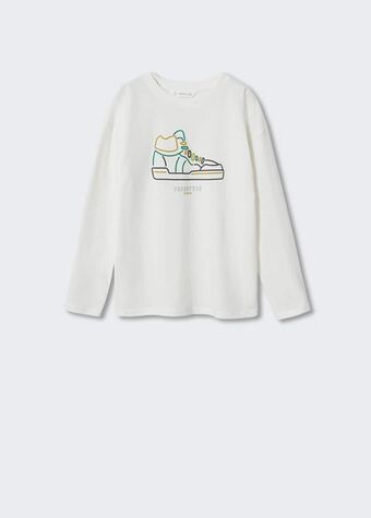 Mango Camiseta estampada algodón oferta