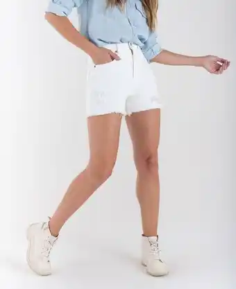 NAF NAF Short para mujer crudo en denim con rotos y bajo deshilado oferta