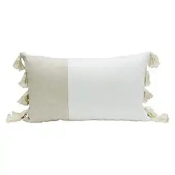 Cojín lumbar borla neutral arena 30x50cm