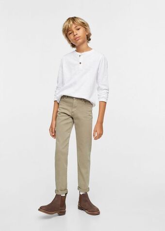Mango Pantalón recto algodón oferta
