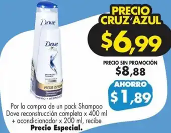 Farmacias Cruz Azul Shampoo Dove Reconstrucción Completa 400ml oferta