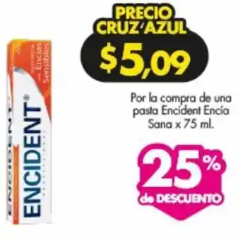 Farmacias Cruz Azul Encident Encía Sana 75ml oferta