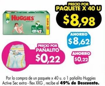 Farmacias Cruz Azul Huggies Active Sec Extra - Flex XXG oferta
