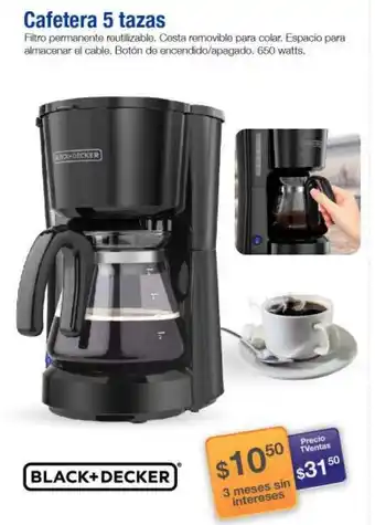 TVentas Black+Decker Cafetera 5 tazas oferta