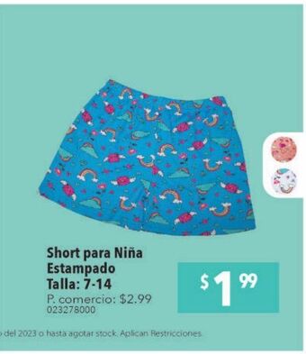 Tia Short para niña oferta