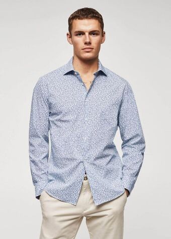 Mango Camisa slim-fit estampada algodón oferta
