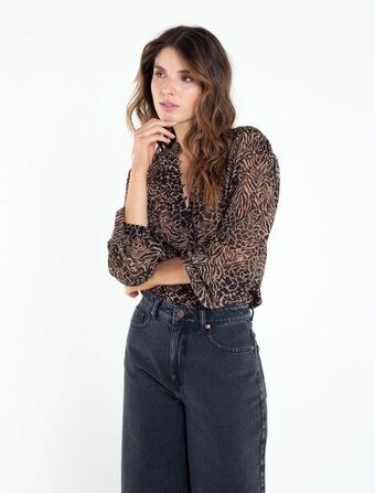 NAF NAF Camisa de botones animal print oferta