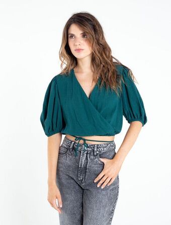 NAF NAF Camisa cruzada en frente con escote en v oferta