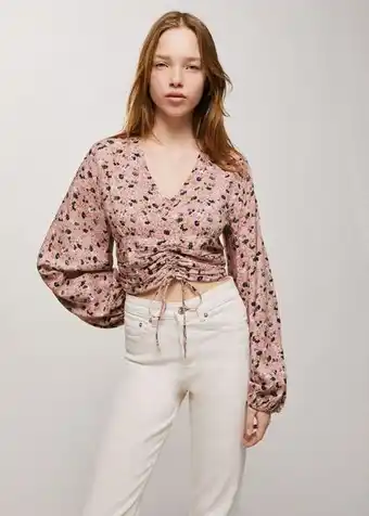 Mango Blusa floral nudo oferta