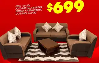 Artefacta Juego de Sala Europa+ Butaca + Mesa Centro Cafe/Miel Acurio oferta