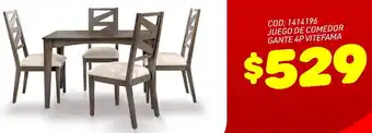 Artefacta Juego de Comedor Gante 4P Vitefama oferta