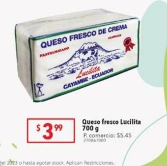 Tia Queso fresco lucilita 700g oferta