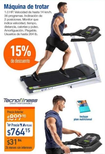 TVentas Tecnofitness Máquina de Trotar 1.0 HP oferta