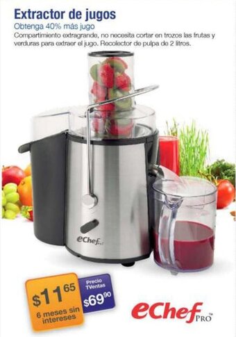 TVentas Echef Pro Extractor de Jugos 2 litros oferta
