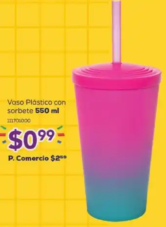 Tia Vaso Plástico con Sorbete 550ml oferta