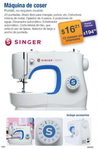 TVentas Singer Máquina de Coser oferta