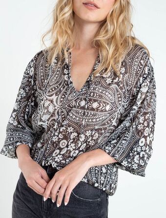 NAF NAF Camisa en tela con transparencia oferta