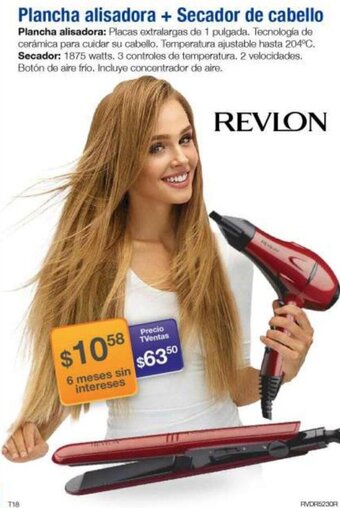 TVentas REVLON Plancha alisadora + Secador de cabello oferta