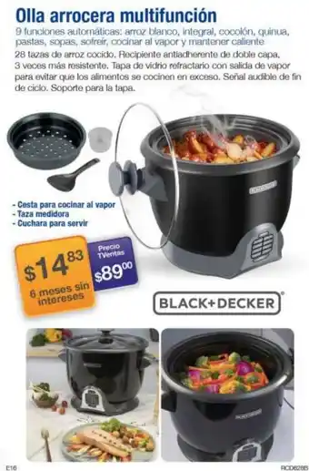 TVentas BLACK+DECKER Olla arrocera multifunción oferta