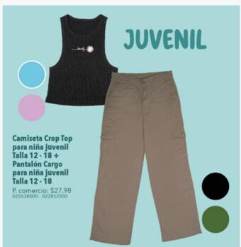 Tia Camiseta crop top para niña juvenil + pantalón oferta