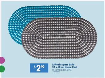 Tia Alfombra para baño 37x68 cm home club oferta