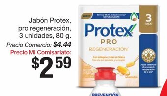 Mi Comisariato Jabón Protex, pro regeneración, 3 unidades, 80 g. oferta