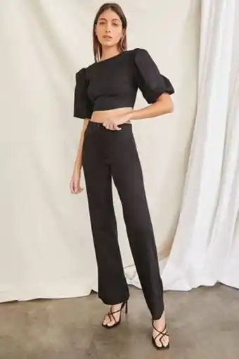 Forever 21 Puff-sleeve crop top & pants set oferta