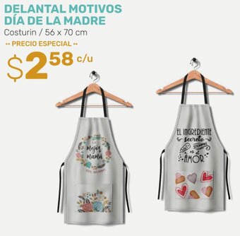 Coral Hipermercados DELANTAL MOTIVOS DÍA DE LA MADRE Costurin / 56 x 70 cm oferta