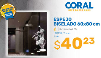 Coral Hipermercados ESPEJO BISELADO 60x80 cm oferta