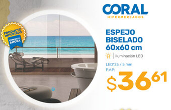 Coral Hipermercados ESPEJO BISELADO 60x60 cm oferta