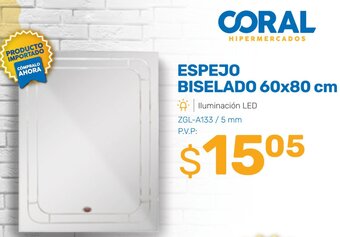 Coral Hipermercados ESPEJO BISELADO 60x80 cm oferta