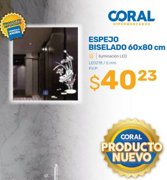 Coral Hipermercados ESPEJO BISELADO 60x80 cm oferta