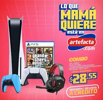 Artefacta PLAY STATION 5 *PS5 DUALSENSE STARLIGHT BLUE *AUDÍFONOS GAMING VOYAGER RADIOSHACK *PS5 GRAND THEFT AUTO V oferta