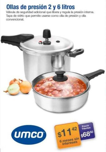 TVentas Ollas de presión 2 y 6 litros umco oferta