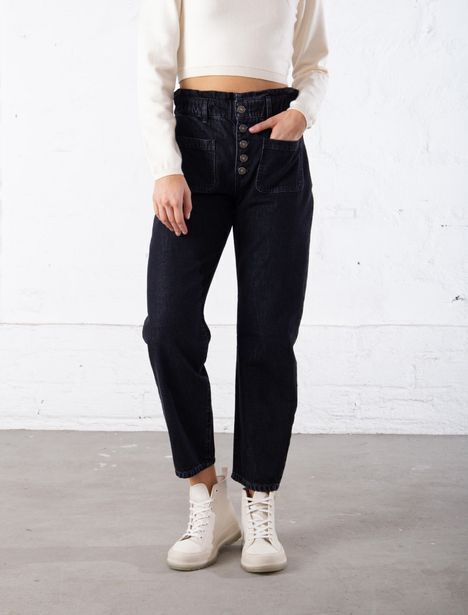 NAF NAF Jean paper bag de abotonadura frontal oferta