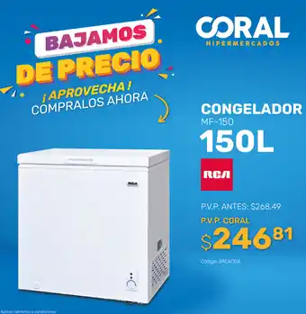 Coral Hipermercados CONGELADOR MF-150 150L oferta