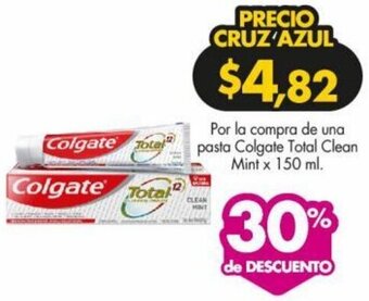 Farmacias Cruz Azul Por la compra de una pasta Colgate Total Clean Mint x 150 ml. oferta