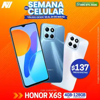 Novicompu >> HONOR X6S 4GB-128GB oferta