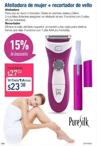 TVentas Afeitadora de mujer + recortador de vello oferta