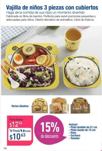 TVentas Vajilla de niños 3 piezas con cubiertos oferta