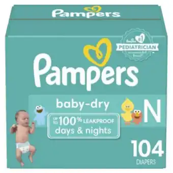 Bebemundo Panales pampers baby dry recien nacido x 104 oferta