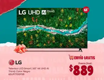 Créditos Económicos LG Televisor LED Smart | 65" 4K UHD AI ThinQ Color Negro 65UP7700PSB oferta
