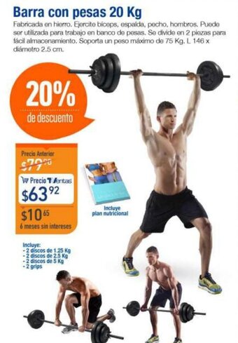TVentas Barra con pesas 20 Kg oferta
