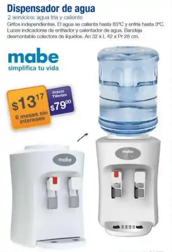 TVentas Dispensador de agua mabe oferta