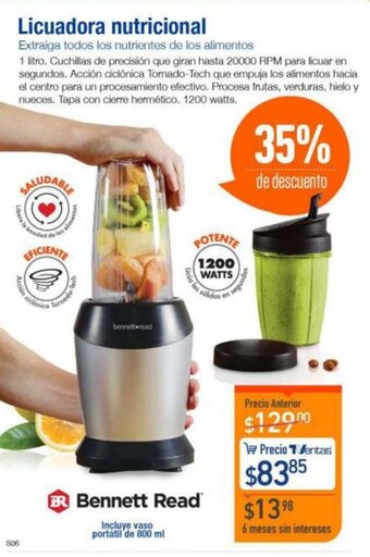 TVentas Licuadora nutricional Bennett Read oferta