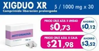 Farmacias Cruz Azul XIGDUO XR 5 / 1000 mg x unidad oferta