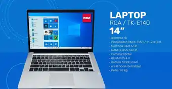 Coral Hipermercados LAPTOP RCA / TK-E140 14" oferta